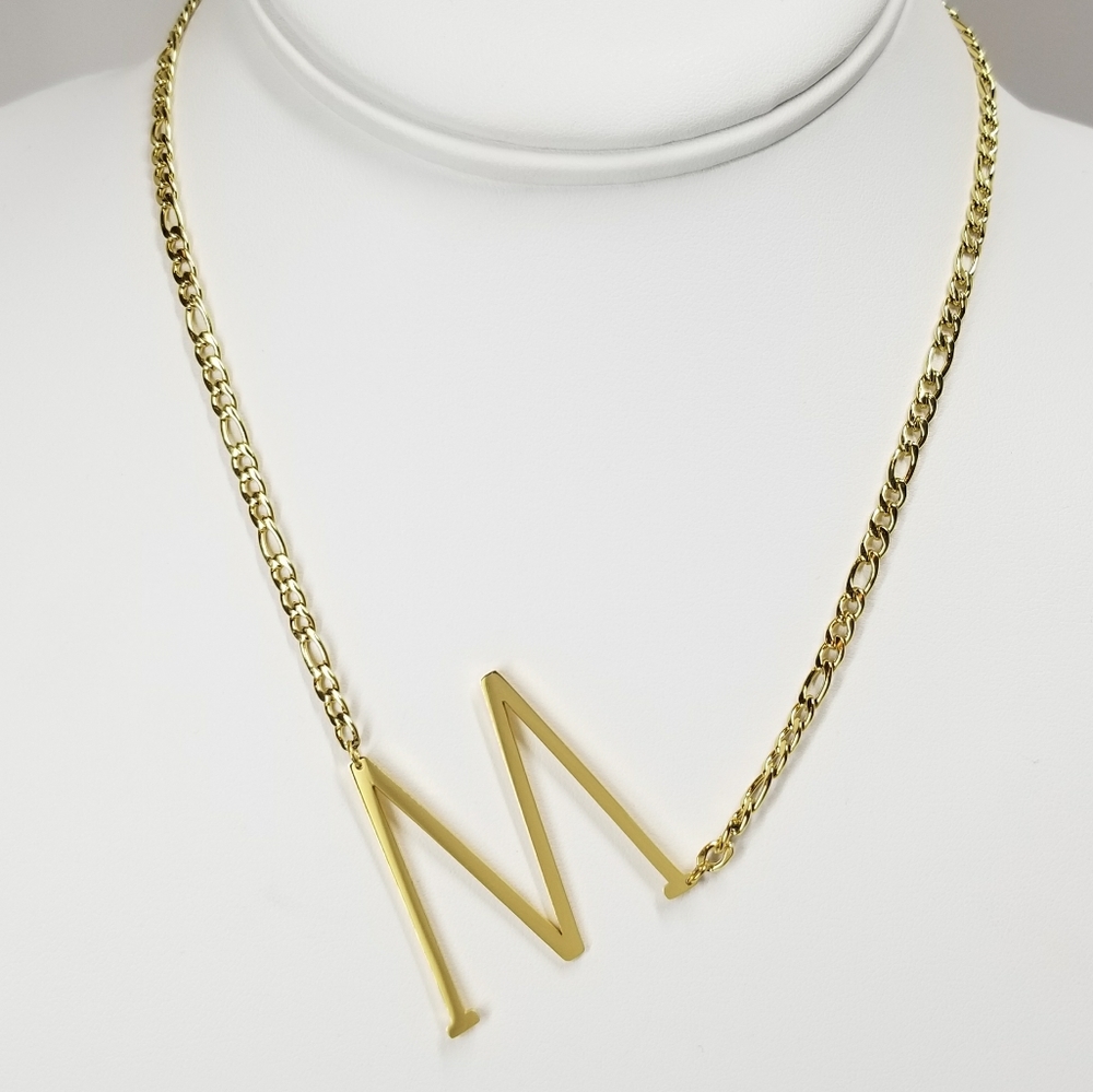 NEW 18K Gold Initial Alphabet Pendant Necklace - Picture 10 of 12